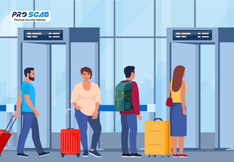 visiter walk through metal detector