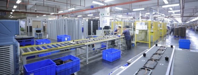 assembly line for proscan metal detectors