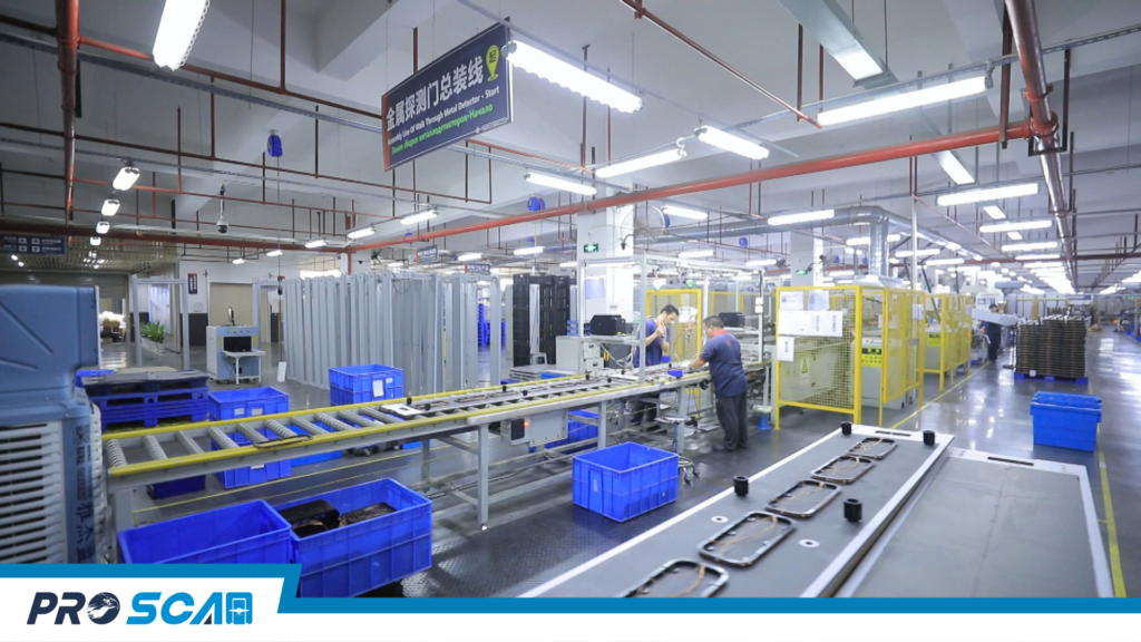 Automated production line for handheld mini metal detector at ProScan factory