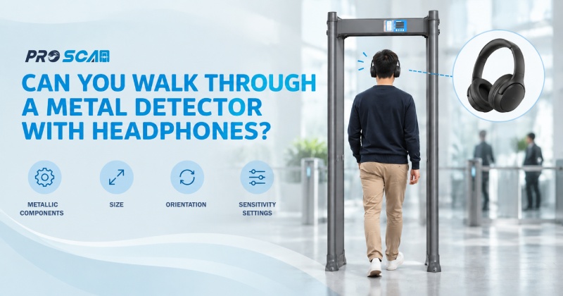 can you walk through a metal detector with headphones